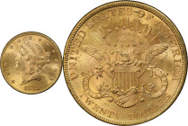 1878 Liberty Head Double Eagle. MS-62 (PCGS). CAC.
PCGS# 8985. NGC ID: 26B3.
From the Fairmont Collection - Albertine Set.
From the Fairmont Collec...