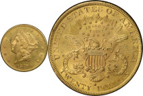 1879-S Liberty Head Double Eagle. MS-61 (PCGS). CAC.
PCGS# 8991. NGC ID: 26B9.
From the Fairmont Collection - Albertine Set.
From the Fairmont Coll...