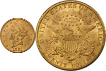 1882-CC Liberty Head Double Eagle. MS-60 (PCGS). CAC.
PCGS# 8997. NGC ID: 26BF.
CAC Stickered Population: 2; 14.
From the Fairmont Collection - Alb...