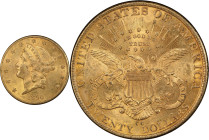 1890-CC Liberty Head Double Eagle. MS-62 (PCGS).
PCGS# 9014. NGC ID: 26BY.
From the Fairmont Collection - Albertine Set.
From the Fairmont Collecti...