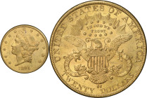 1891-CC Liberty Head Double Eagle. AU-55 (PCGS). CAC.
PCGS# 9017. NGC ID: 26C3.
CAC Stickered Population: 8; 19.
From the Fairmont Collection - Alb...