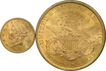 1893 Liberty Head Double Eagle. MS-64 (PCGS).
PCGS# 9022. NGC ID: 26C8.
From the Fairmont Collection - Albertine Set.
From the Fairmont Collection ...