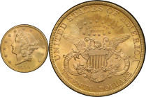 1899 Liberty Head Double Eagle. MS-65 (PCGS).
PCGS# 9035. NGC ID: 26CM.
From the Fairmont Collection - Albertine Set.
From the Fairmont Collection ...