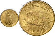 1908 Saint-Gaudens Double Eagle. Motto. MS-64 (PCGS).
PCGS# 9147. NGC ID: 26F8.
From the Fairmont Collection - Albertine Set.
From the Fairmont Col...
