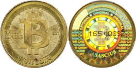 2011 Casascius 1 Bitcoin. Loaded. Firstbits 165yQGSZ. Series 1. CASACIUS Error. Brass. MS-64 (PCGS).
PCGS# 892111.
*Loaded cryptocurrency coins will...