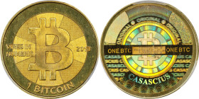 2013 Casascius 1 Bitcoin. Loaded. Firstbits 13M6FeFv. Series 2. Brass. MS-67 (PCGS).
PCGS# 892615.
PCGS Population: 10; 2 finer.
*Loaded cryptocurr...