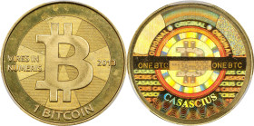 2013 Casascius 1 Bitcoin. Loaded. Firstbits 13Arm2G6. Series 2. Brass. MS-66 (PCGS).
PCGS# 892615.
PCGS Population: 7; 12 finer.
*Loaded cryptocurr...