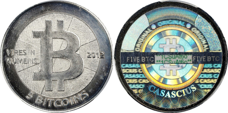 2012 Casascius "Bitnickel" 5 Bitcoin. Loaded. Firstbits 1CSuAt6o. Series 2. Nick...