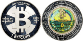 2013 Casascius 1 Bitcoin. Loaded. Firstbits 1Agqc2ee. Series 3. Silver. Proof-69 Deep Cameo (PCGS).
PCGS# 902817.
PCGS Population: 18; none finer.
...
