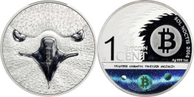 2014 Sol Noctis "Binary Eagle" 0.01 Bitcoin. Loaded. Firstbits 1PUaYD98. Silver. Proof-67 Deep Cameo (PCGS).
PCGS# 931650.
PCGS Population: 1; just ...