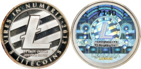 2013 Lealana 5 Litecoin. Loaded. Firstbits LNzg4ku7. Serial No. 7140. Black Address. Silver. Proof-68 Deep Cameo (PCGS).
PCGS# 892281.
PCGS Populati...
