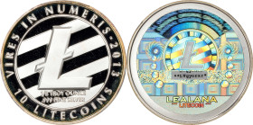 2013 Lealana 10 Litecoin. Loaded. Firstbits LVgyorxr. Black Address, Non-Serialized. "Error" Variety. Silver. Proof-69 Deep Cameo (PCGS).
PCGS# 89228...