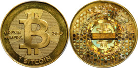 Redeemed 2013 Casascius 1 Bitcoin. Firstbits 13EGp4B9. Series 2. Brass. MS-65 (PCGS).
PCGS# 902225.
PCGS Population: 12; 6 finer.