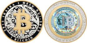 Unfunded 2013 Lealana "Gold B" 1 Bitcoin. Firstbits 1ACRgUti. Serial No. 100. Buyer Funded, Black Address. Gilt Silver. Proof-70 Deep Cameo (PCGS).
P...