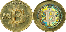 Unfunded 2021 Lealana "Bitcoin Cent" 0.01 Bitcoin. Firstbits 1AcsHdiJ. Serial No. 231. Buyer Funded. Rainbow Design A. Brass. MS-67 (PCGS).
PCGS# 916...
