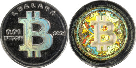 Unfunded 2021 Lealana "Bitcoin Cent" 0.01 Bitcoin. Firstbits 1EYD5P68. Serial No. 268. Buyer Funded. Rainbow Design B. Nickel Brass. MS-67 (PCGS).
PC...