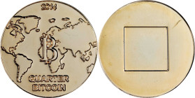 Unfunded 2014 SerpCoin "DIY2" 0.25 Bitcoin. Gilt Zinc Alloy. MS-67 PL (ICG).