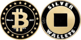 Unfunded 2015 Silver Wallets DIY Bitcoin. Design 3. Serial No. 87. Gilt Silver. MS-68 PL (ICG).