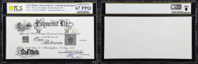 Unfunded 2022 Polymerbit "White Giant" 1 Bitcoin Banknote. Hand Signed. Serial No. 1B028. Superb Gem Uncirculated 67 PPQ (PCGS).
PCGS# 162195.
PCGS ...