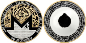 Unfunded 2016 Lealana 50 Monero (XMR). Gilt Silver. Proof-69 Deep Cameo (PCGS).
PCGS# 929736.
PCGS Population: 2; 1 finer.