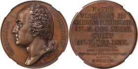 "1819" Series Numismatica Medal. First Issue. WASHINGTON. Musante GW-98, Baker-132. Bronze. Plain Edge. MS-65 BN (NGC).
From the Estate of Harry Garr...