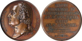 "1819" Series Numismatica Medal. First Issue. WASHINGTON. Musante GW-98, Baker-132. Bronze. MS-62 BN (NGC).
From the Estate of Harry Garrison. 
From...