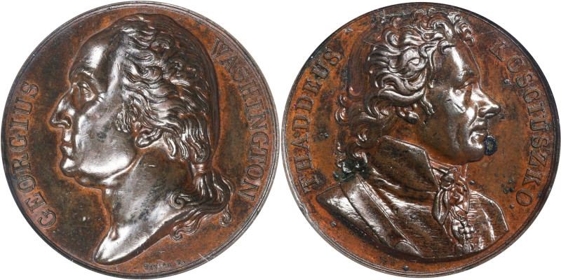 Undated (ca. 1818) Series Numismatica Medal. Washington - Kosciuszko Mule. Musan...