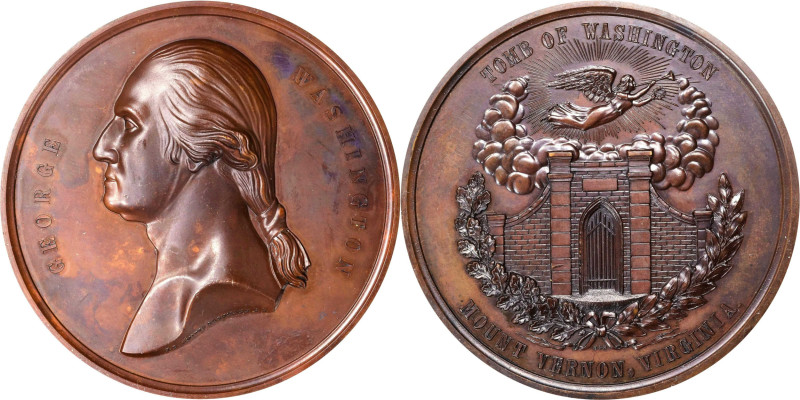 Undated (ca. 1857) Tomb of Washington Medal. By Wright & Smith. Musante GW-206, ...