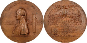 1889 Inaugural Centennial Medal. By Augustus Saint-Gaudens and Philip Martiny. Musante GW-1135, Baker-671, Douglas-53. Bronze, Cast. Choice Mint State...