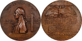 1889 Inaugural Centennial Medal. By Augustus Saint-Gaudens and Philip Martiny. Musante GW-1135, Baker-671, Douglas-53. Bronze, Cast. Choice Mint State...