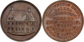 "1831" (ca. 1881) Pynchon House Medal. By John Adams Bolen. Musante JAB-39, Rulau Ma-Sp 56A. Copper. MS-62 BN (PCGS).