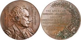 1896 William Augustus Muhlenberg / New St. Luke's Hospital Medal. By Victor David Brenner. Miller-10, Smedley-19. Bronze. Mint State, Light Residue.
...