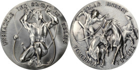 1979 Solar Energy and Helios the Sun God Medal. By Donald Borja. Alexander-SOM 99. Silver. Edge G, var. Choice Mint State.
From the Dick Johnson Coll...