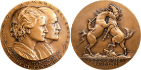 1973 Brookgreen Gardens Art Medal. The Huntingtons. By Carl Paul Jennewein, Struck by Medallic Art Co. BG-1. Bronze. About Uncirculated.
From the Dic...