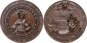 1892-1893 World's Columbian Exposition Souvenir Medal. Columbus and Chart / Exposition View. Eglit-55, Rulau-B6A. Bonze. MS-64 (PCGS).
From the Estat...