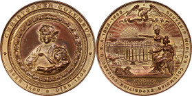 1892-1893 World's Columbian Exposition Souvenir Medal. Columbus and Chart / Exposition View. Eglit-55, Rulau-B6A, var. Bonze, Gilt. Unc Details--Envir...