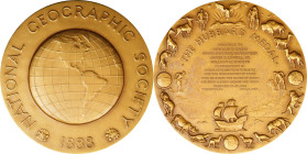 1969 National Geographic Society Hubbard Medal. Bronze. Awarded to the Crew of Apollo 8. Mint State, Reverse Residue.
From the Dick Johnson Collectio...