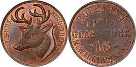 NEW YORK. New York. 1863 John L. Bode. Fuld-630H-1a. Rarity-1. Copper. Plain Edge. MS-62 RB (NGC).