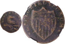 1786 New Jersey Copper. Maris 15-J, W-4815. Rarity-4. Straight Plow Beam, Leaning Head. VG-10 BN (NGC).
PCGS# 45423. NGC ID: AUKJ.