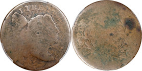 1795 Liberty Cap Cent. Plain Edge. Poor/Fair Details--Damage (PCGS).
PCGS# 1380. NGC ID: 223T.