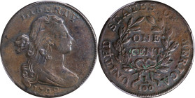 1798 Draped Bust Cent. S-166. Rarity-1. Style II Hair. VF Details--Corrosion Removed (PCGS).
PCGS# 1434. NGC ID: 2244.