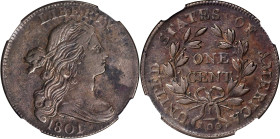 1801 Draped Bust Cent. S-224. Rarity-1. VF-30 BN (NGC).
PCGS# 1458. NGC ID: 224B.