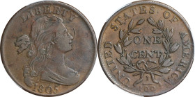 1805 Draped Bust Cent. S-267. Rarity-1. VF-30 (PCGS).
PCGS# 1510. NGC ID: 224K.