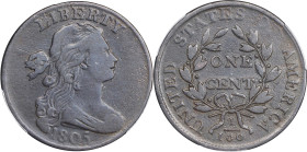 1805 Draped Bust Cent. S-267. Rarity-1. VF Details--Altered Surfaces (PCGS).
PCGS# 1510. NGC ID: 224K.
