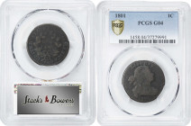 Lot of (2) 1800s Draped Bust Cents. Good-4 (PCGS).