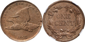 1858 Flying Eagle Cent. Small Letters. AU-58 (NGC).
PCGS# 2020. NGC ID: 2279.
