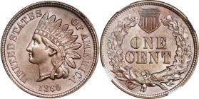 1860 Indian Cent. Rounded Bust. MS-62 (NGC).
PCGS# 2058. NGC ID: 227F.