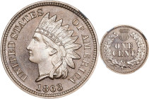 1863 Indian Cent. Proof-63 (NGC).
PCGS# 2262. NGC ID: 229D.