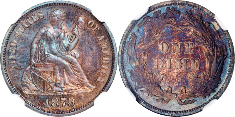 1879 Liberty Seated Dime. Proof-64 (NGC).
PCGS# 4776. NGC ID: 23D4.