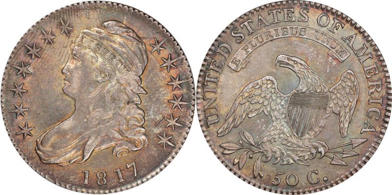 1817 Capped Bust Half Dollar. O-105a. Rarity-4-. Die State 105.4. EF-40 (ANACS)....